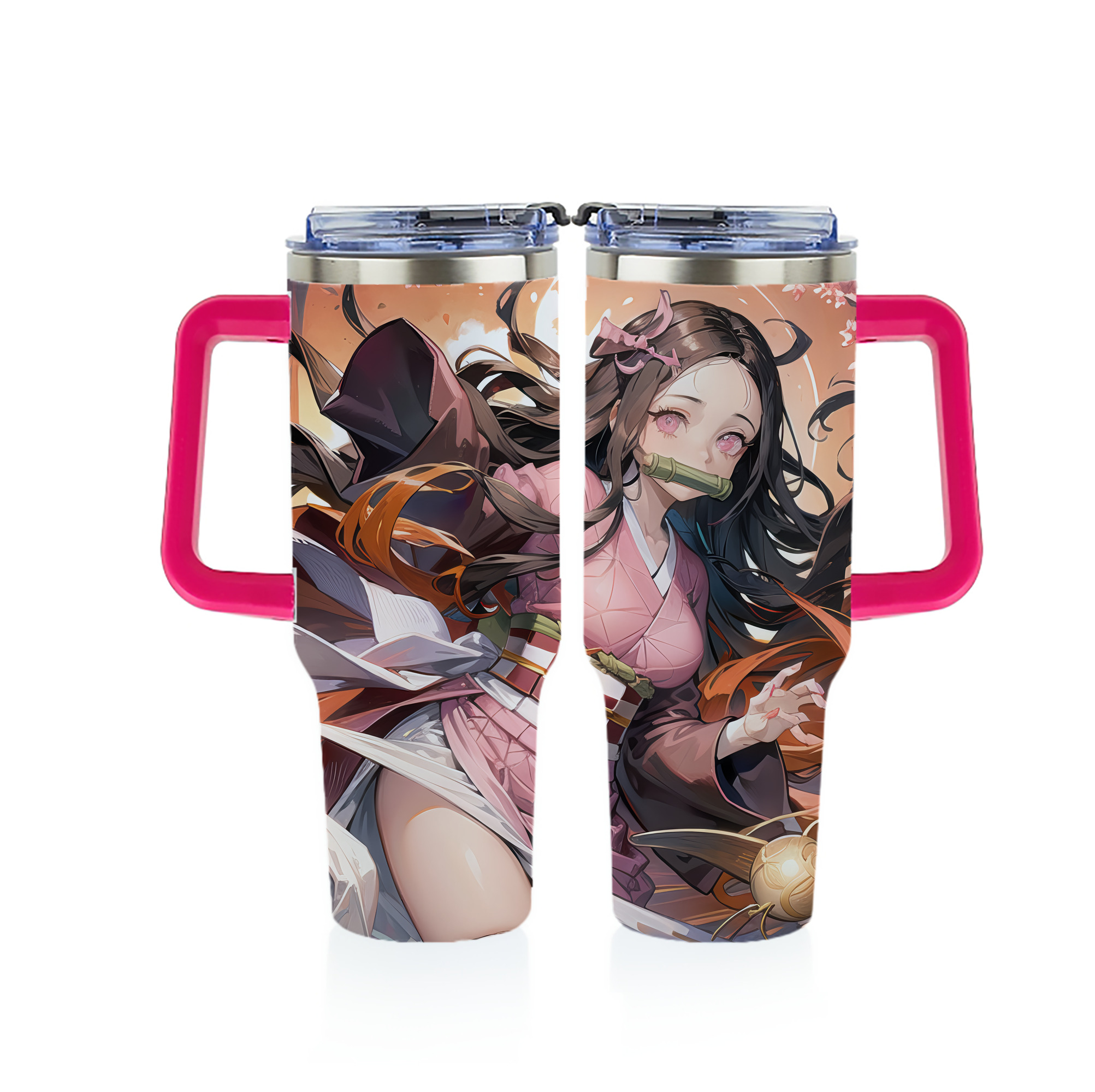 （画像用） 鬼滅の刃（きめつのやいば）竈門 禰󠄀豆子／かまど ねずこ Kamado Nezuko 1200ｍLフルプリント車用タンブラー